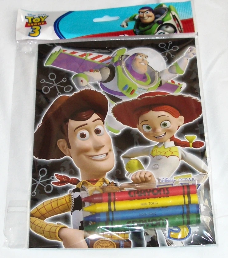 12 libros para colorear Toy Story 3 Disney Pixar y 48 piezas juego de suministros para fiestas de lápices de colores Foto 3 de 4