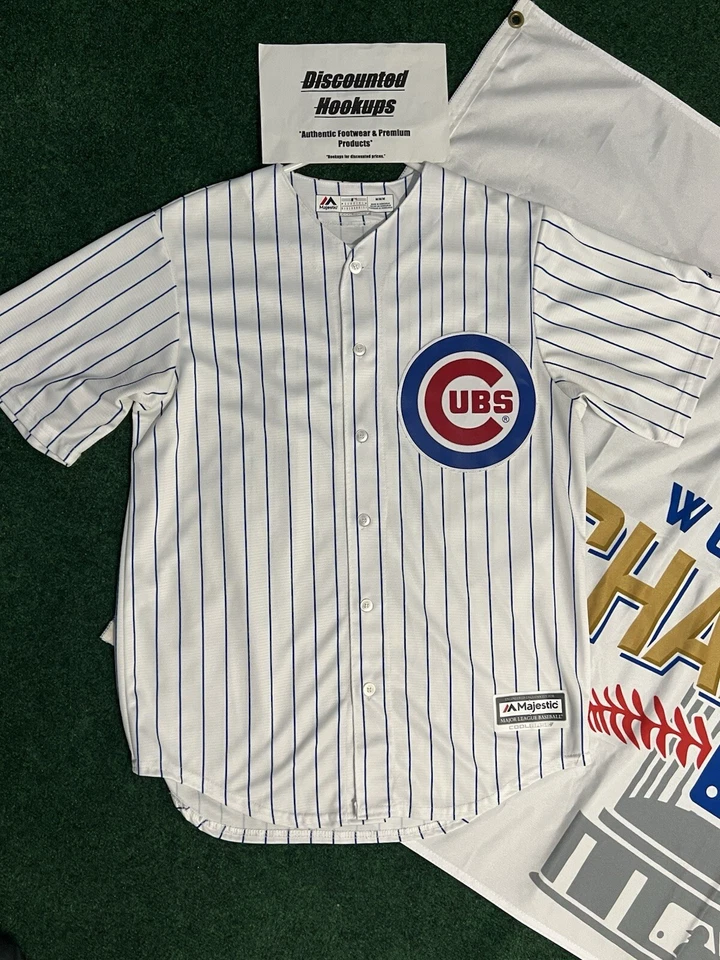 Camiseta majestuosa de los Chicago Cubs 2016 campeones de la Serie Mundial 3' x 5' bandera para hombre talla M Foto 4 de 4