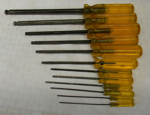 VINTAGE BONDHUS 12PC SAE BALLDRIVER SET .50-3/8" WITH AMBER HANDLES - Picture 9 of 9