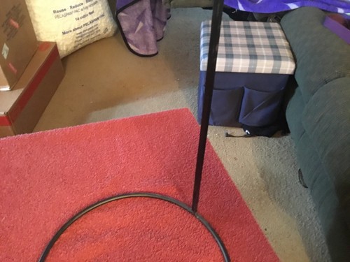 Hanging Round Black Metal Basket w / stand - Picture 8 of 8