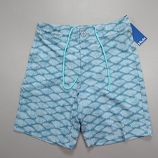 Huk Pursuit Scaled Dye Boardshort Shorts Blue Below the Knee Men's Size 30