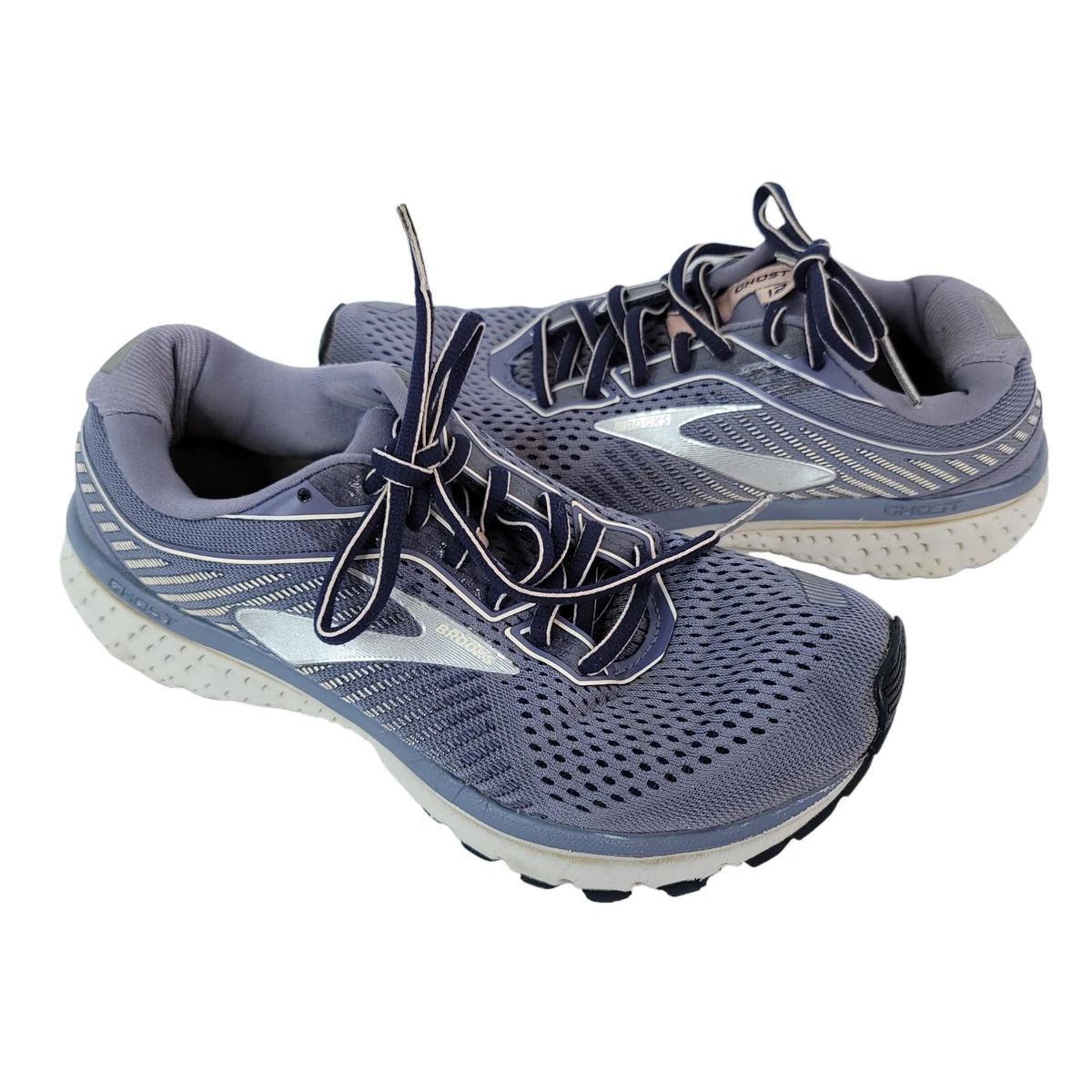 READ Brooks Womens Ghost 12 1203051B086 Gray Running Shoes Sneakers Size 8B
