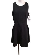 New- Gap 1969 Black Denim Zip Back Sleeveless Dress Size 10 Nwt Retail $75