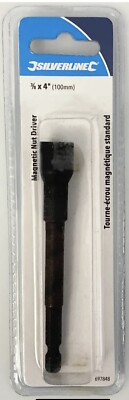 Silverline 6 Inch Long Magnetic Nut Driver Setters 1/4'' Hex Shank for 3/8''