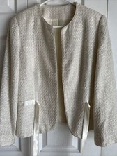 Women White Suit With Lining Skirt Size Medium
