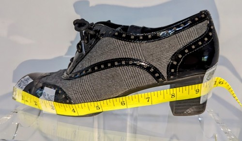 WOMENS BLACK SHOES. PATENT LEATHER FABRIC SUEDE. COVINGTON Bran Sz 6.5M. LACE UP - Picture 8 of 8