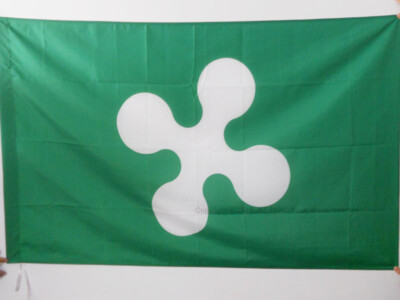 AZ FLAG Tischflagge Lombardei – 15x10 Cm Polyester Mit Schwarzer Kunststoffbasis | Italien-Flagge Für Tisch & Deko