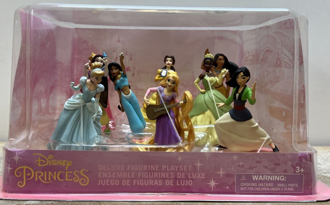 Disney Store PRINCESS DELUXE FIGURE PLAY SET 9 PCS NEW