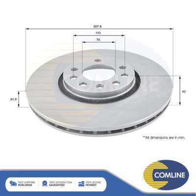 Fits Vauxhall Zafira Corsa Astra Meriva Brake Disc Front Comline #1