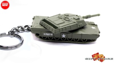 RARE KEYCHAIN GREEN CAMO ABRAMS M1 MAIN BATTLE TANK ARMY/USMC Ltd GREAT GIFT 
