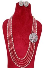 Five Layers Gemstone Beads Necklace Set/Handmade Cut Bead Necklace/Gifts For Her