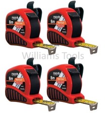 4 x Fisco BrickMate Tape Measure 8m Brick Block Courses 25mm Blade Metric Build