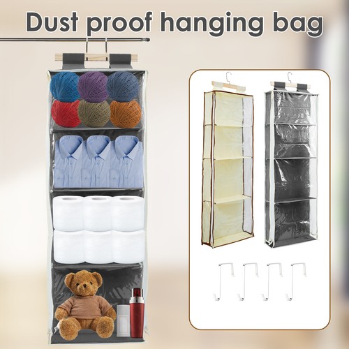 Hanging Yarn Storage with Zippers Large Capacity Knitting Organizer↫