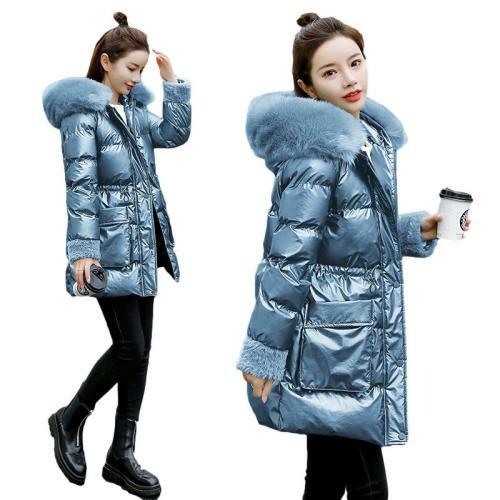 Chaqueta de algodón brillante para mujer invierno coreana acolchada cálida abrigos para nieve | eBay
