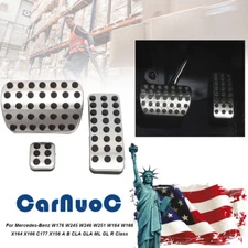 3PCS Gas Brake Rest Pedal Cover Replace Set For Mercedes A B CLA GLA ML GL Class