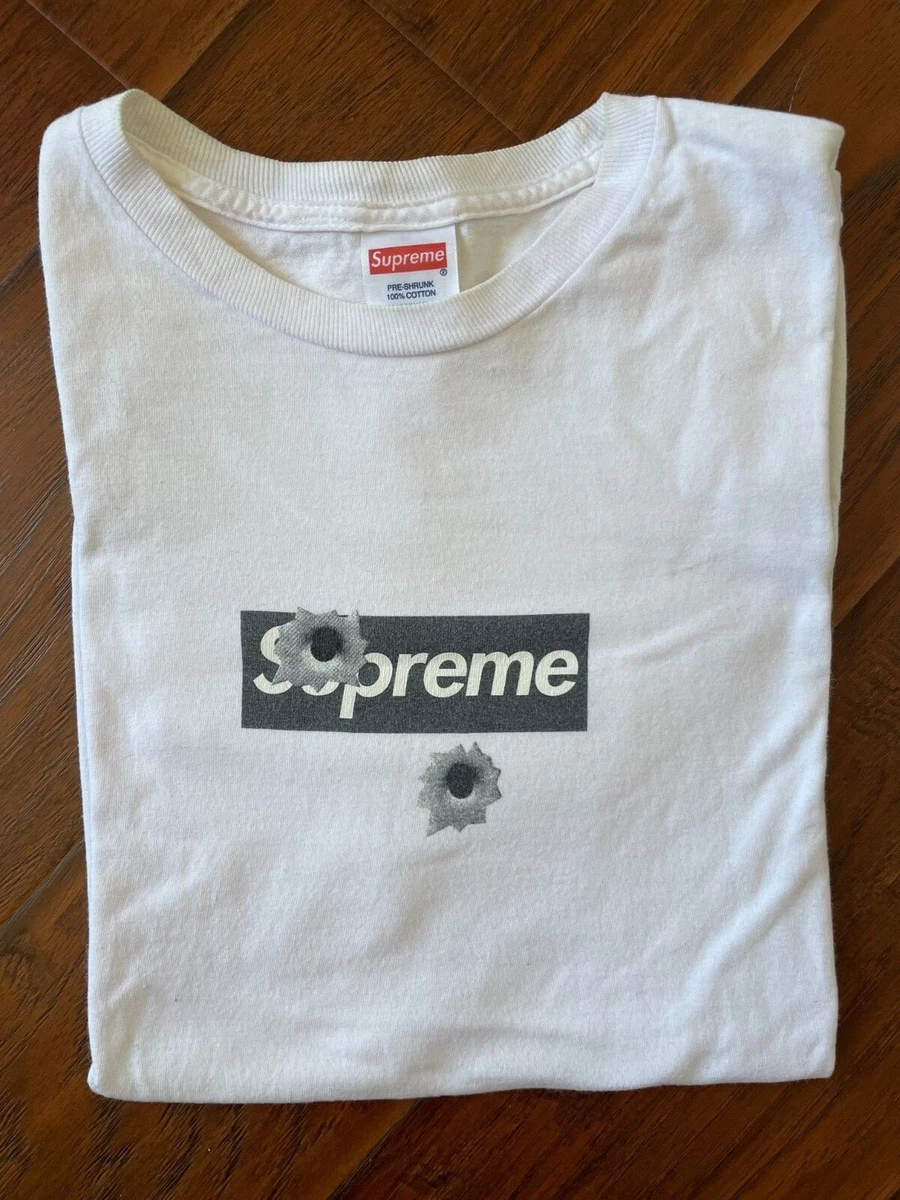 Supreme Shibuya Box Logo T-Shirt Bullet Nate Lowman Medium Tee Shirt White  Black