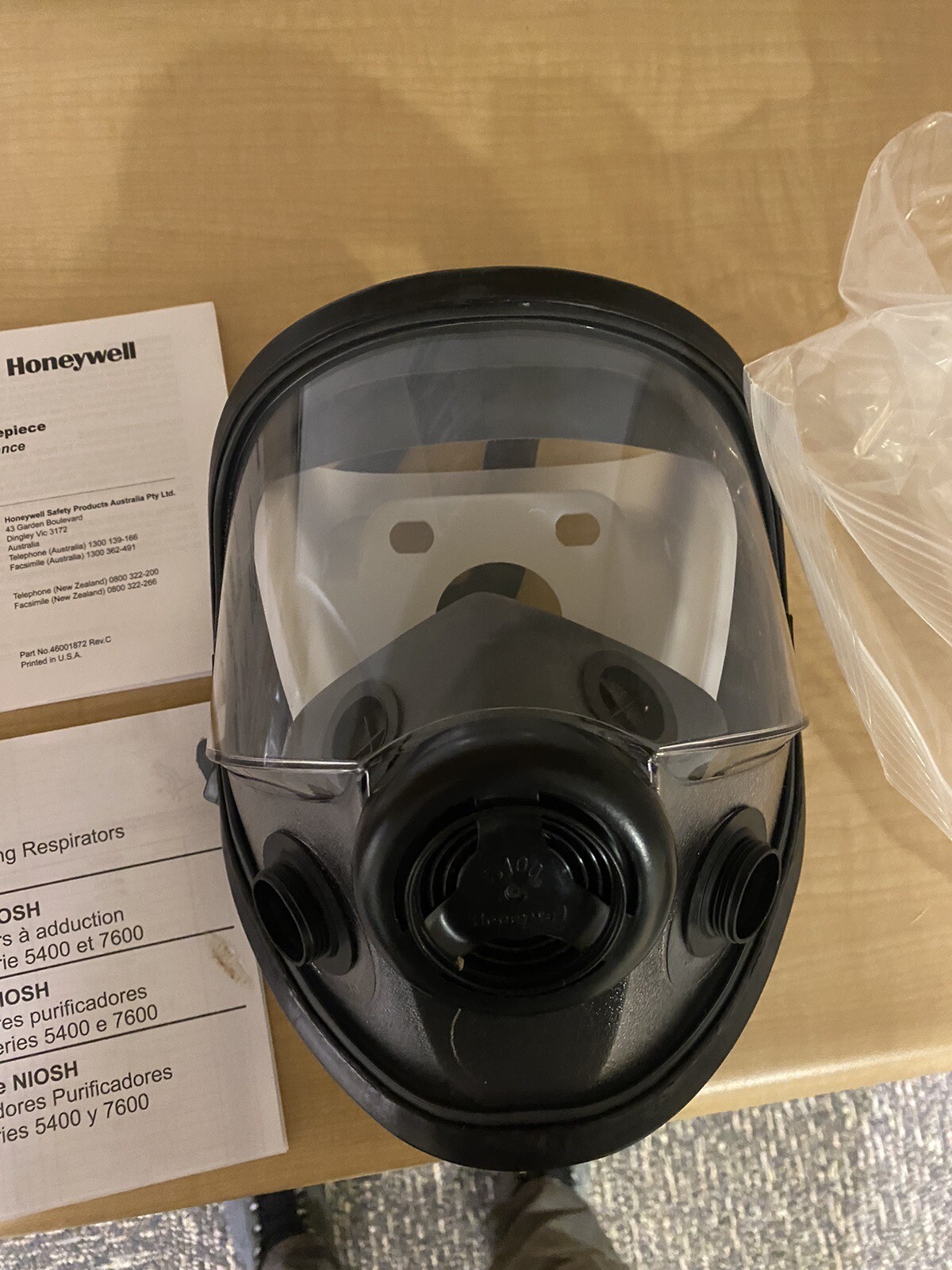 Honeywell North 54001 Full Face Respirator + Filter/ Size small eBay