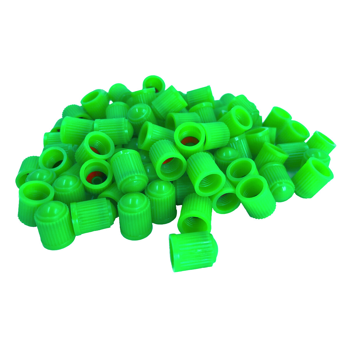 KEX Pack of 100 Green Valve Stem Caps with Inner Seals for Nitrogen