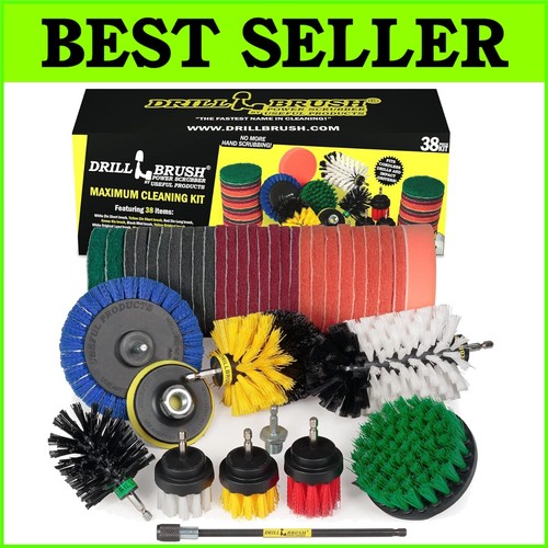 Multicolor Drill Brush Set - 38 Tools for Effortless Cleaning of Every Surface