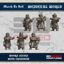 MOORS LEVIES CON BALESTRA - 28mm - Azione bullone / Catena di comando / Wargaming