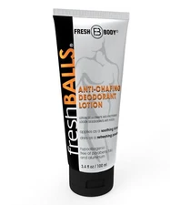 Fresh Balls 3.4 oz by Fresh Body, Anti Chafing Lotion Powder Men Ball Deodorant