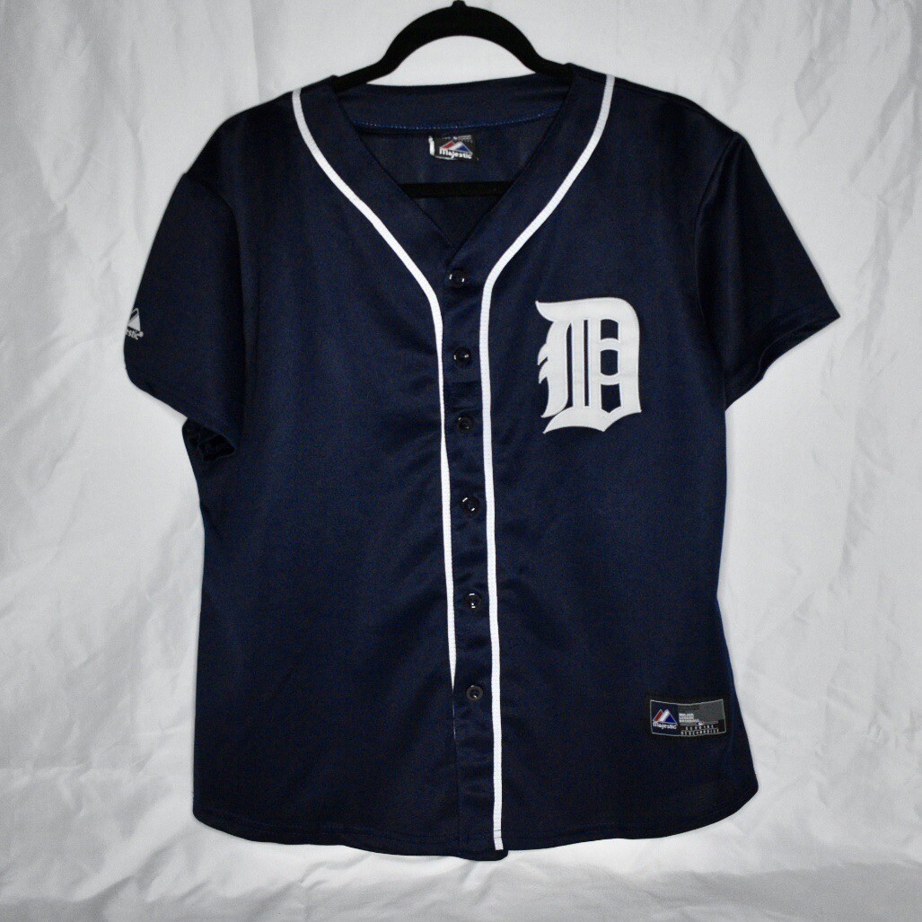 Majestic Detroit Tigers Jersey Blue Youth Size XL eBay