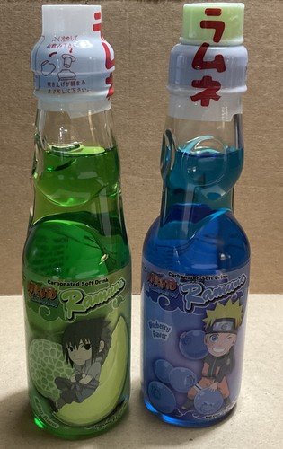 2 Limited Edition Naruto Shippuden 6,6oz Ramune Marmor Soda Blaubeere & Melone - Bild 3 von 3