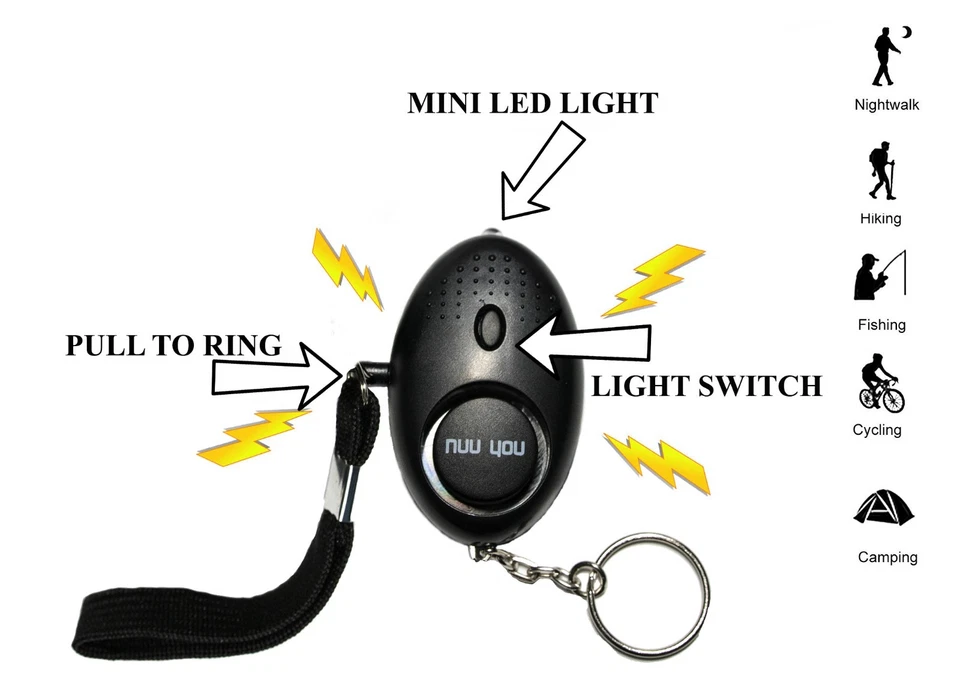 Personal Alarm keychain for WOMEN/KIDS siren 140 DB LOUD & LED light (4 PACK) - Image 3 of 4