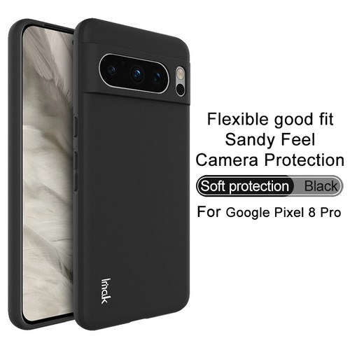 IMAK per Google Pixel 8/8 Pro custodia in silicone sottile gomma morbida classica nera - Foto 8 di 8