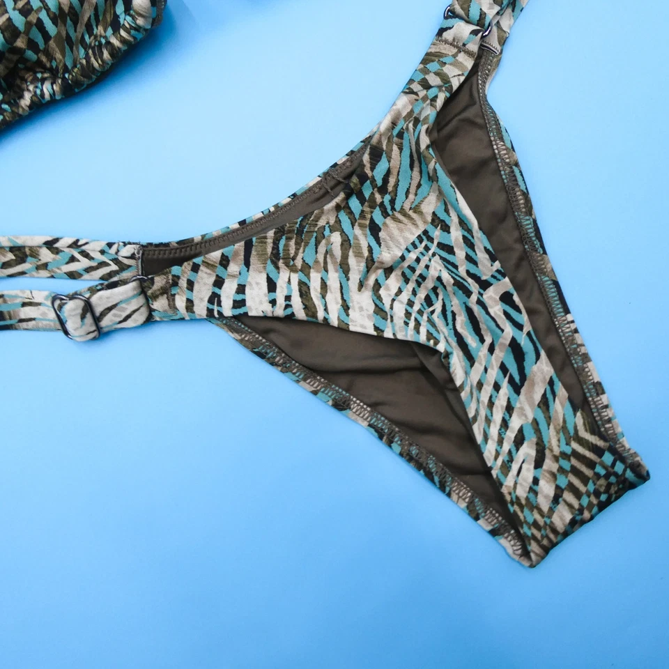 Conjunto de biquíni Victorias Secret grande verde marrom safári selva natação brasileira novo - Imagem 2 de 4