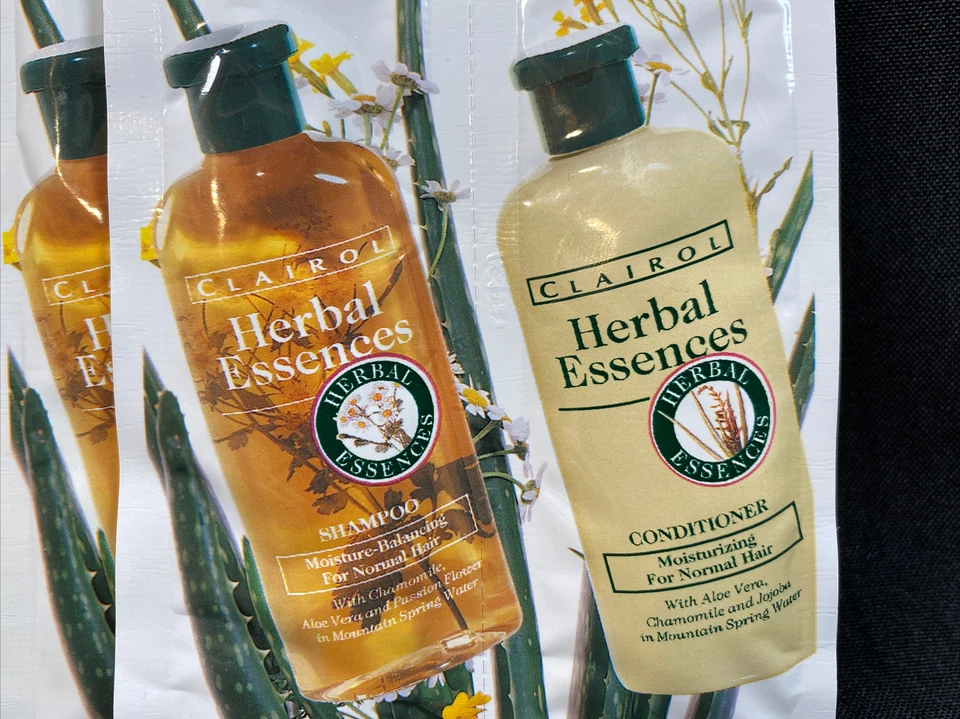 5 Herbal Essences Normal Hair Shampoo & Conditioner Sample Travel Packs - 1990s - Image 2 of 4