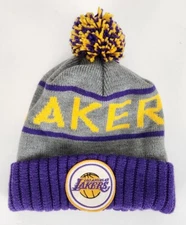 Mitchell & Ness Los Angeles Lakers NBA Purple Gold Beenie Toboggan Winter Hat