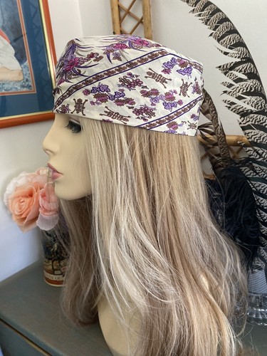 Bufanda de seda vintage cuadrada floral púrpura Liz Claiborne 30"x30" hecha en Japón usada en excelente estado - Imagen 24 de 24