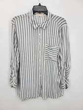 Grand and Greene Top Womens XL Gray White Str...
