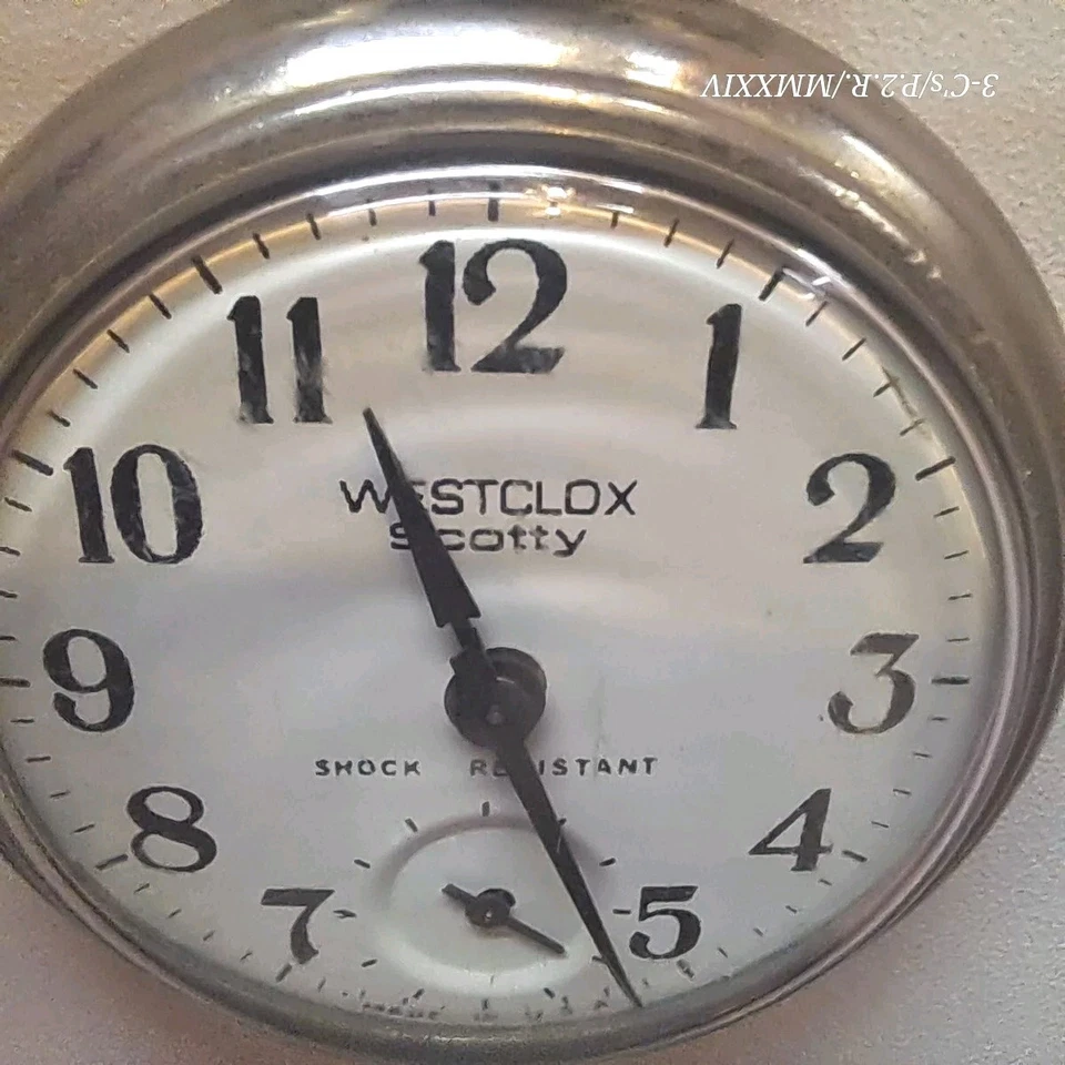 Vintage Westclox "Scotty"-Open-Face, Shock Resistant, Manual Wind-Pocket Watch - Image 3 of 4