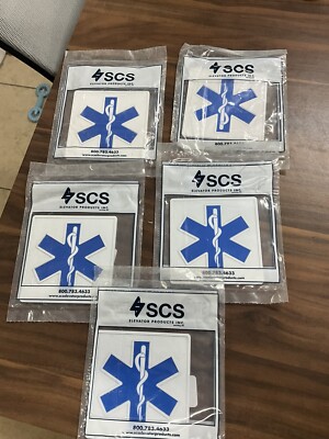 Lot of five (5) SCS CST1 Star of Life Elevator sign for Elevator Signage