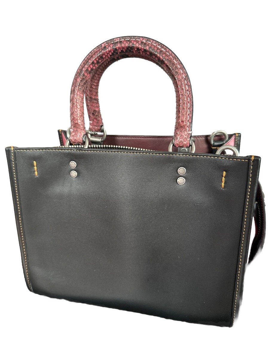 バッグ Rare Coach Rogue 25 Python Leather Bag COACH ROGUE 25 Custom MTO Color Block Pink w/ Python Handles | eBay