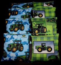 Camo farm Tractor made with John deere fabric ACA Regulation Corn Hole Game Bags
