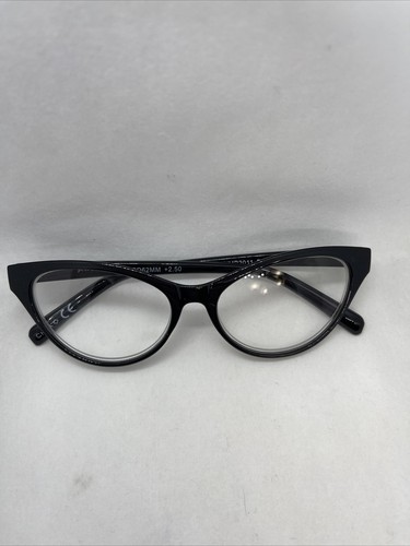 Occhiali da lettura Betsey Johnson💖 +2,00 montatura nera cat eye reader💖 nuovo stile - Foto 12 di 12