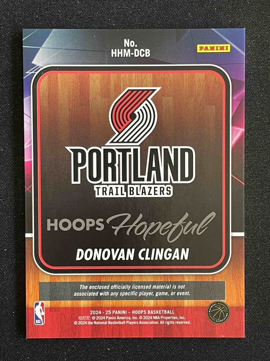 Donovan Clingan 2024-25 Panini NBA Hoops Hopeful Patch RC #HHM-DCB