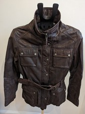Leather Jacket Women's Chocolate Oakwood Classic Belted Large