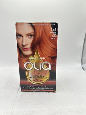 Garnier Olia Permanent Hair Color 7.45 Intense Fire Ruby Bold Vegan Shelf Ware