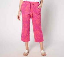  578 Belle by Kim Gravel Reg Packabelle Paradise Palm Cropped Pant Size XXS