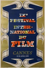 1956 Cannes Movie Film International Festival Fine Vintage Poster Repro FREE S/H