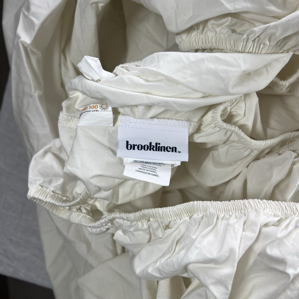 Brooklinen Percale Core 100 Cotton Fitted Sheet In Cream California