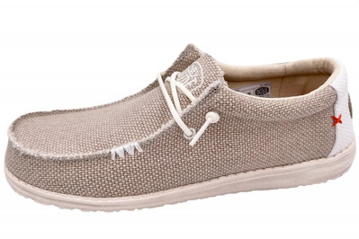 hey dude Herren Slipper Wally Natural Braided Offwhite 40003-1LB