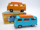 VINTAGE MATCHBOX SUPERFAST No.23e VOLKSWAGEN CAMPER PAIR / ONE ORIGINAL BOX 1970