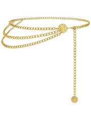 Chain Belt for Women Fashion Multilayer Metal Waist Chain Dress Belt Adjustable