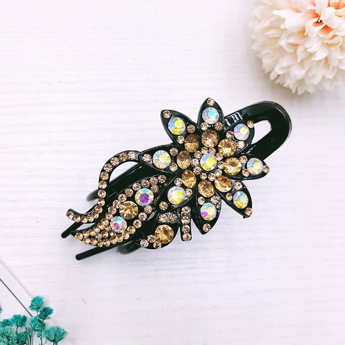 Women Rhinestone Flower Duckbill Hair Claws Clip Crystal Hairpin Barrettes Gift↕ - Picture 16 of 17