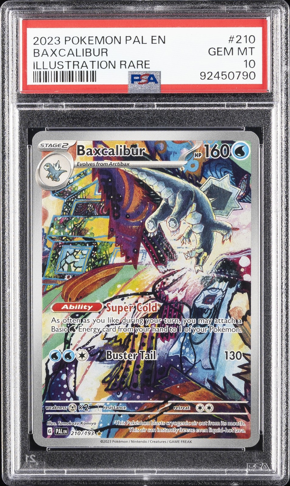 2023 POKEMON PAL EN-PALDEA EVOLVED ILLUSTRATION RARE #210 BAXCALIBUR PSA 10